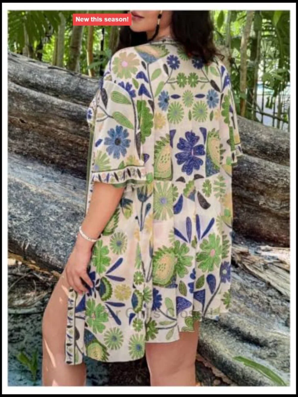 Plus Size 3 Piece Floral Tankini Set with Boy Shorts and Kimono Cover Up
